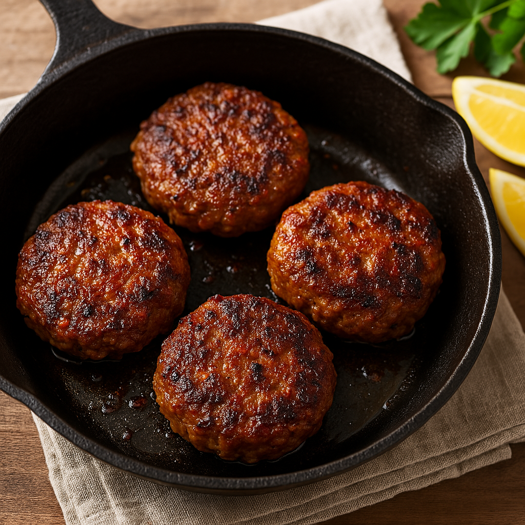 Spicy Cajun Andouille Sausage Patties